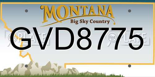 GVD8775 Montana License Plate