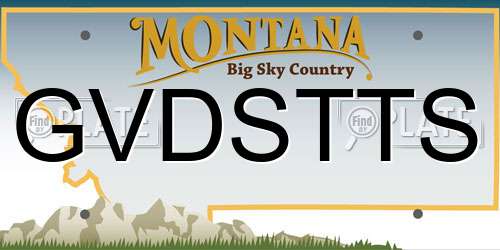 GVDSTTS Montana License Plate