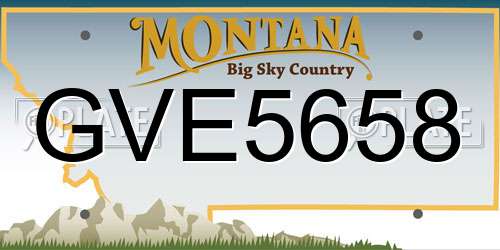 GVE5658 Montana License Plate