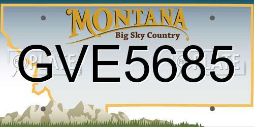 GVE5685 Montana License Plate