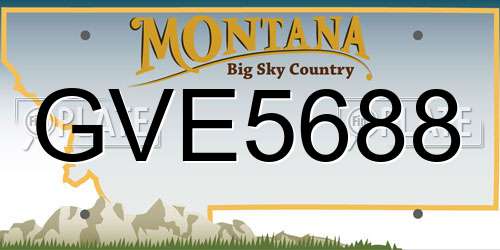 GVE5688 Montana License Plate