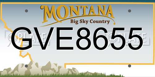 GVE8655 Montana License Plate