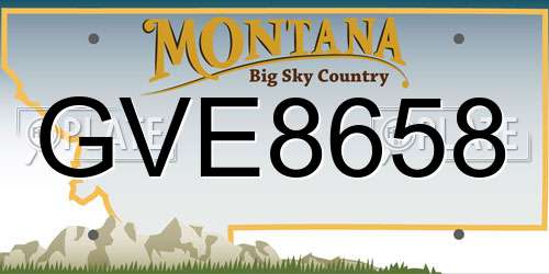 GVE8658 Montana License Plate