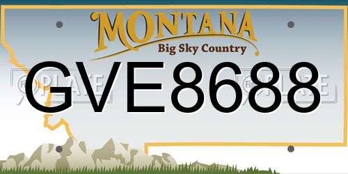 GVE8688 Montana License Plate
