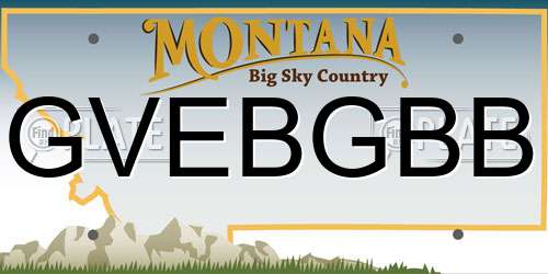 GVEBGBB Montana License Plate