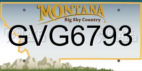 GVG6793 Montana License Plate