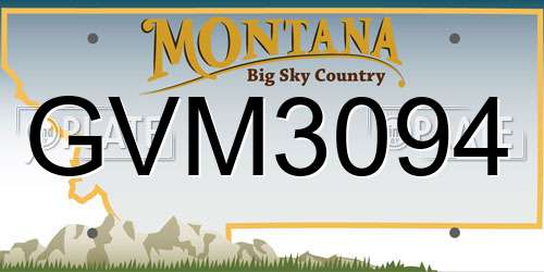 GVM3094 Montana License Plate