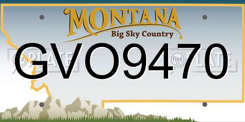 GVO9470 Montana License Plate