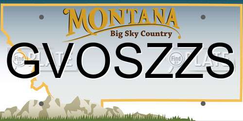 GVOSZZS Montana License Plate