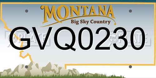 GVQ0230 Montana License Plate