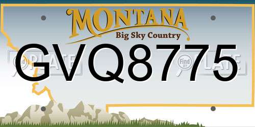 GVQ8775 Montana License Plate