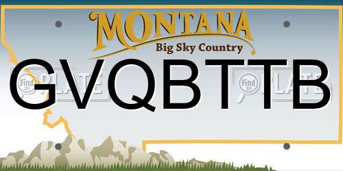 GVQBTTB Montana License Plate