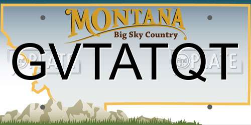 GVTATQT Montana License Plate