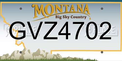 GVZ4702 Montana License Plate