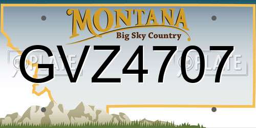 GVZ4707 Montana License Plate