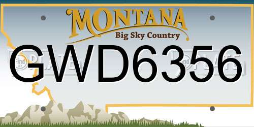 GWD6356 Montana License Plate