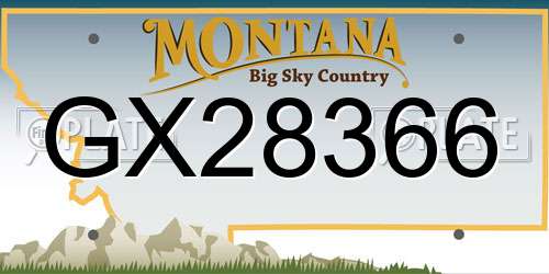 GX28366 Montana License Plate