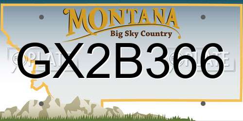 GX2B366 Montana License Plate