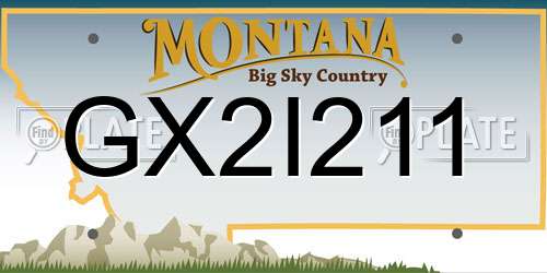 GX2I211 Montana License Plate