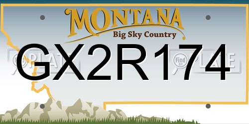 GX2R174 Montana License Plate