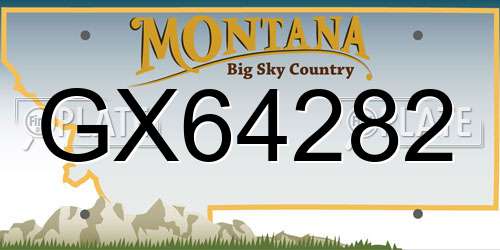 GX64282 Montana License Plate