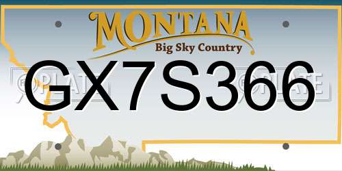 GX7S366 Montana License Plate