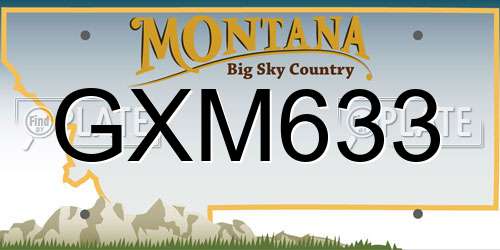 GXM633 Montana License Plate
