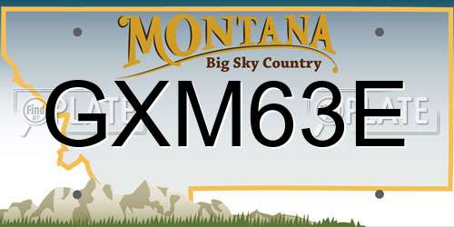 GXM63E Montana License Plate