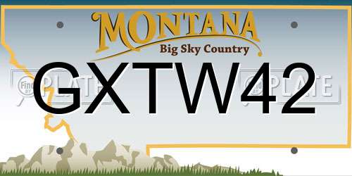 GXTW42 Montana License Plate
