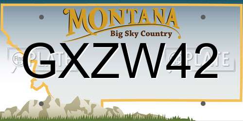 GXZW42 Montana License Plate