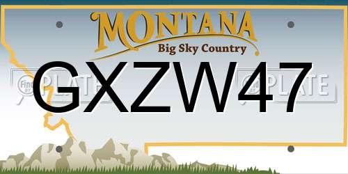 GXZW47 Montana License Plate