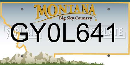 GY0L641 Montana License Plate