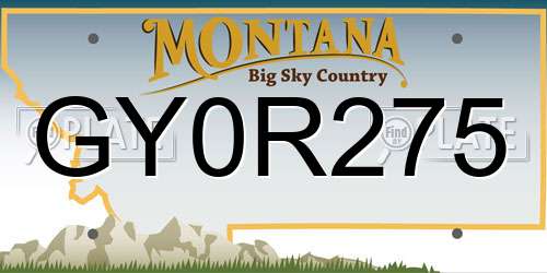 GY0R275 Montana License Plate