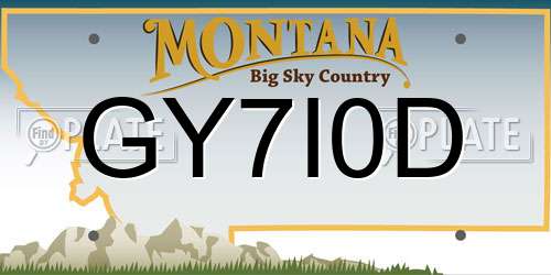 GY7I0D Montana License Plate