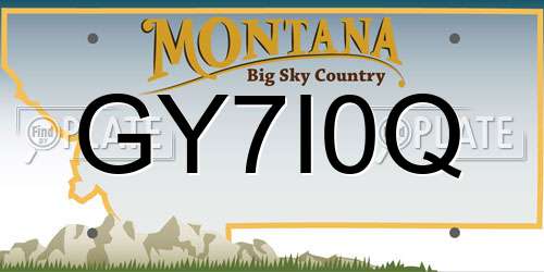 GY7I0Q Montana License Plate