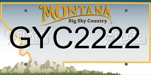 GYC2222 Montana License Plate