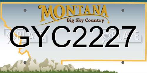 GYC2227 Montana License Plate