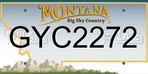 GYC2272 Montana License Plate