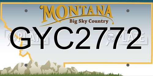 GYC2772 Montana License Plate