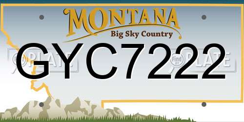 GYC7222 Montana License Plate