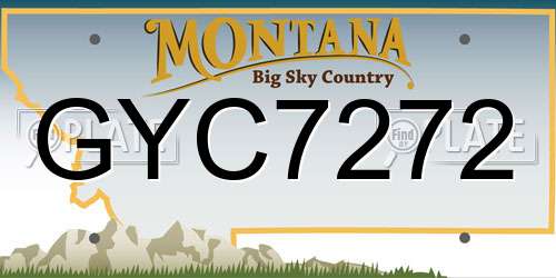GYC7272 Montana License Plate