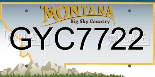 GYC7722 Montana License Plate