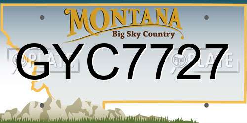 GYC7727 Montana License Plate