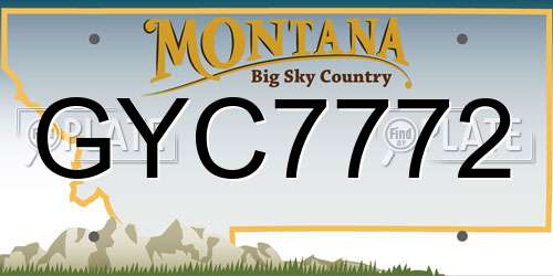 GYC7772 Montana License Plate