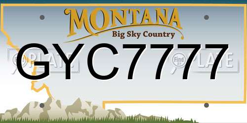 GYC7777 Montana License Plate