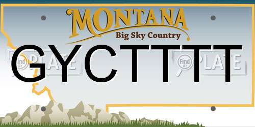 GYCTTTT Montana License Plate