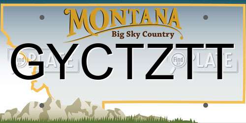 GYCTZTT Montana License Plate