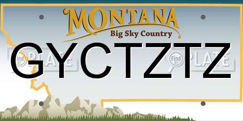GYCTZTZ Montana License Plate