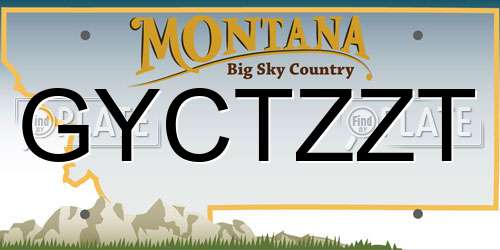 GYCTZZT Montana License Plate