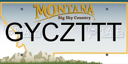 GYCZTTT Montana License Plate